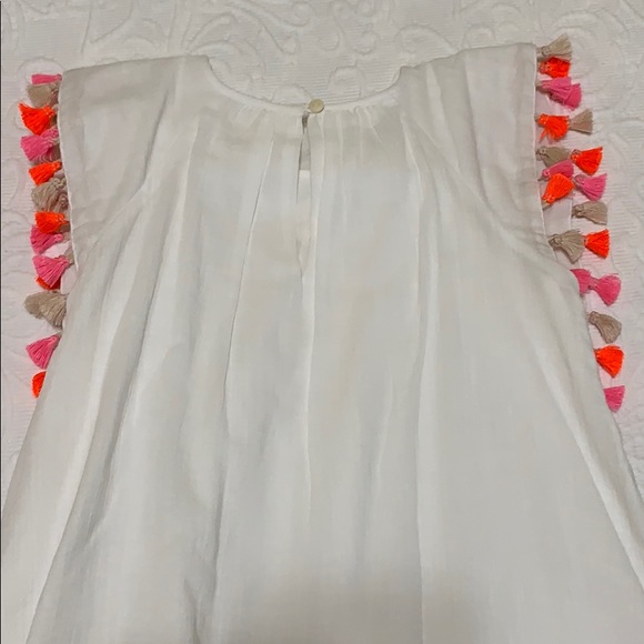 J.Crew Crewcut tassel white beach dress size 7 EUC - Picture 5 of 6